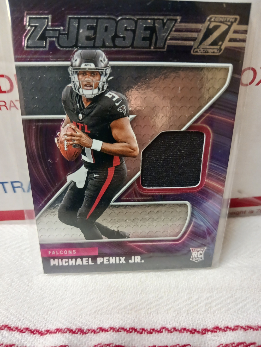 2025 Panini Z-Jersey Michael Penix Jr. - Black & Red Accents Swatch (Rc)